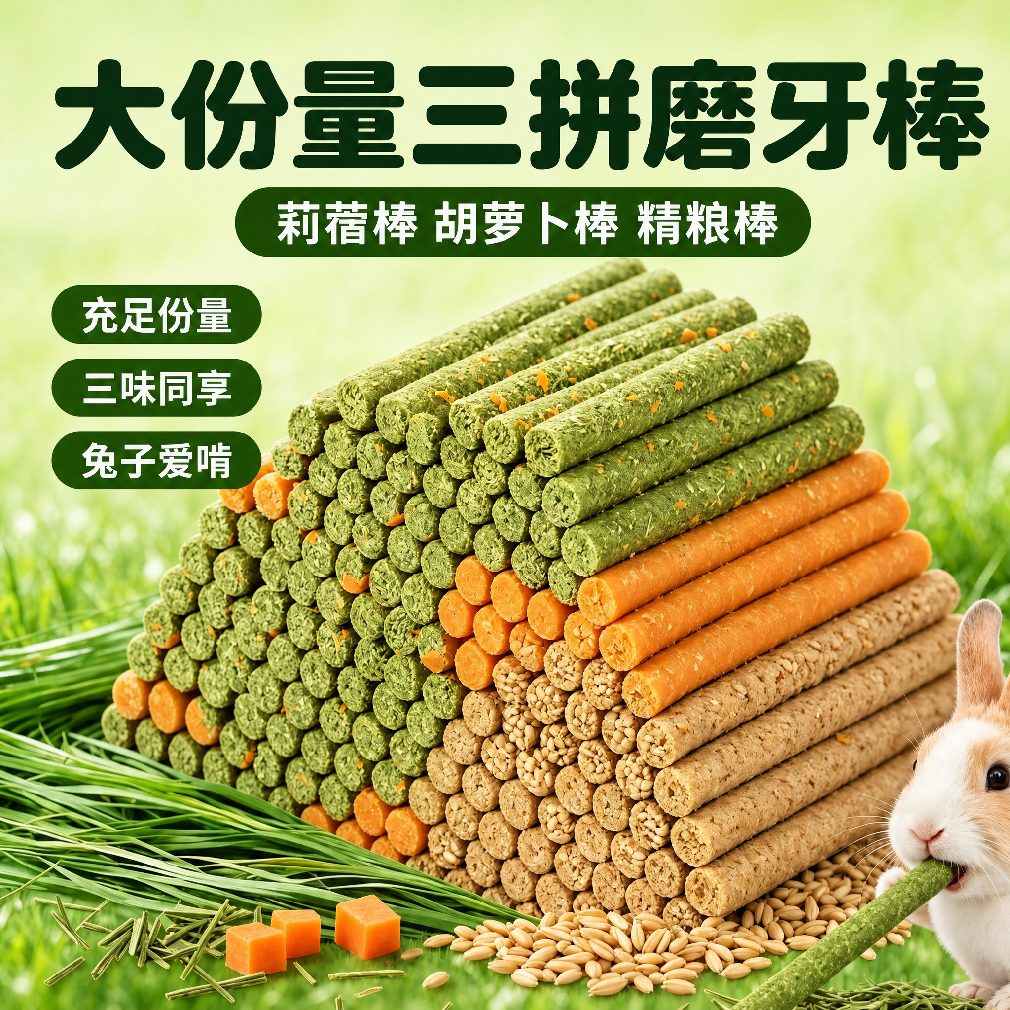 【董宇辉推荐】兔子苜蓿草磨牙棒