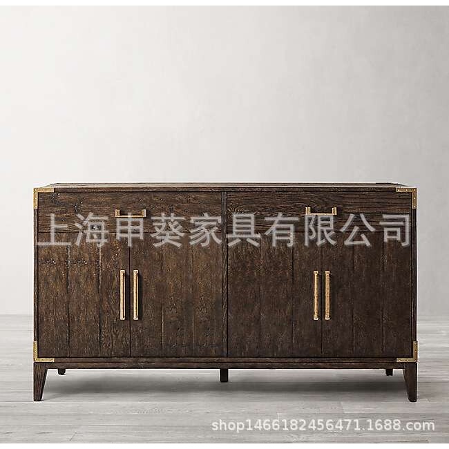 美式乡村现代简约餐边柜实木轻奢创意极简储物餐厅家用别墅样板房