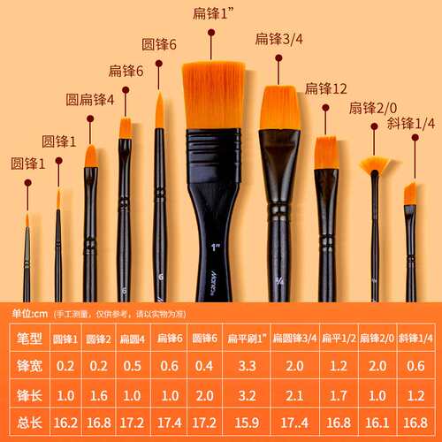 马利水粉笔套装美术绘画丙烯油画笔水彩刷子7彩绘6墙绘G1811