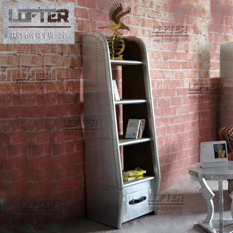 铝皮铆钉书架后现代主义家具loft工业风金属个性办公书架展示柜