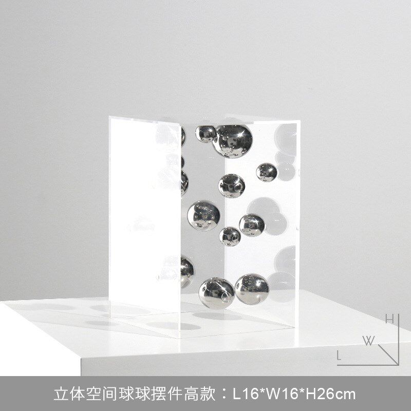 极简风创意立g体空间球摆件样板房间售楼处展厅桌面软装饰品摆饰