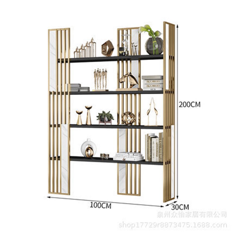 简易轻奢书架落地书柜置物架卧室C小型展示架现代办公室收纳装饰