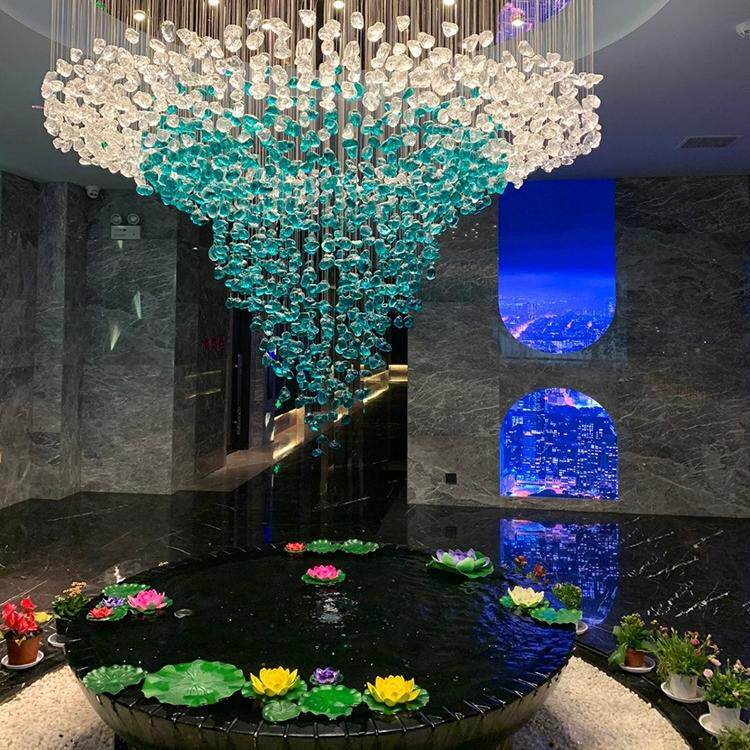 酒店大堂石头水晶吊灯售楼部沙盘宴会厅餐厅包间创意玻璃灯具