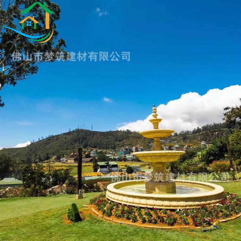 工艺造景喷泉 人造砂岩流水景观雕I塑GRC欧式喷水景摆件
