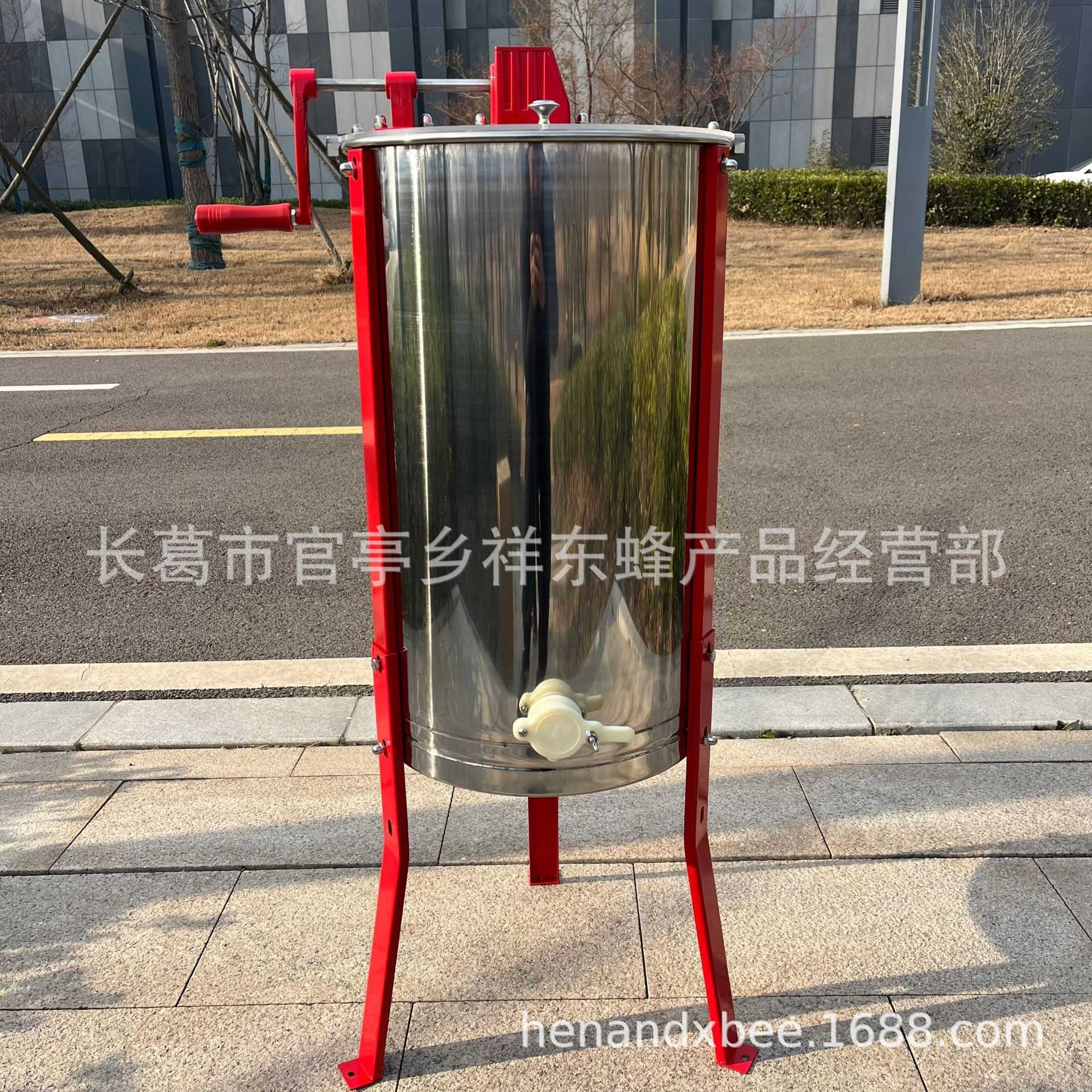现货供应手动3框支架不锈钢摇蜜机带流蜜口两框封闭齿商用