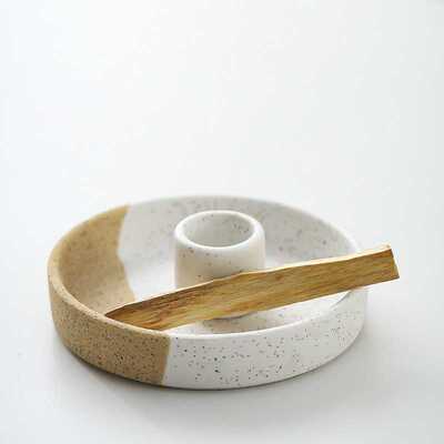 Ceramic Incense Holder陶瓷香托香盘香座香插圣木底座燃烧器烛台
