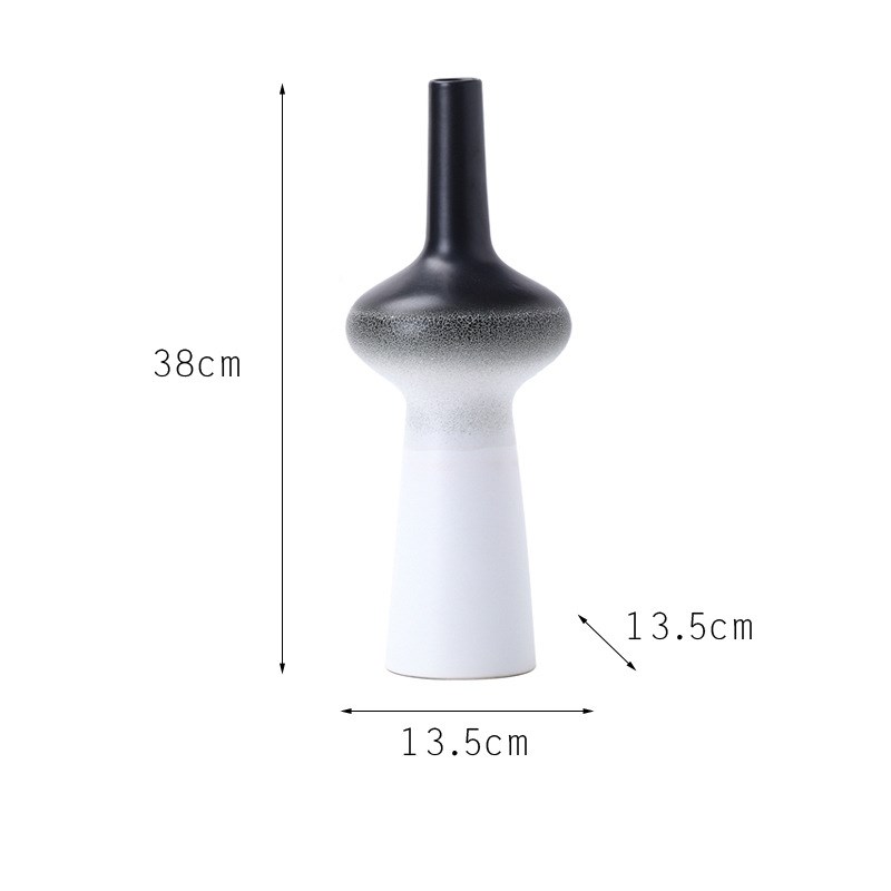 现代简约新中式古典渐变色陶瓷细口花瓶花器摆件客厅插干花装饰品