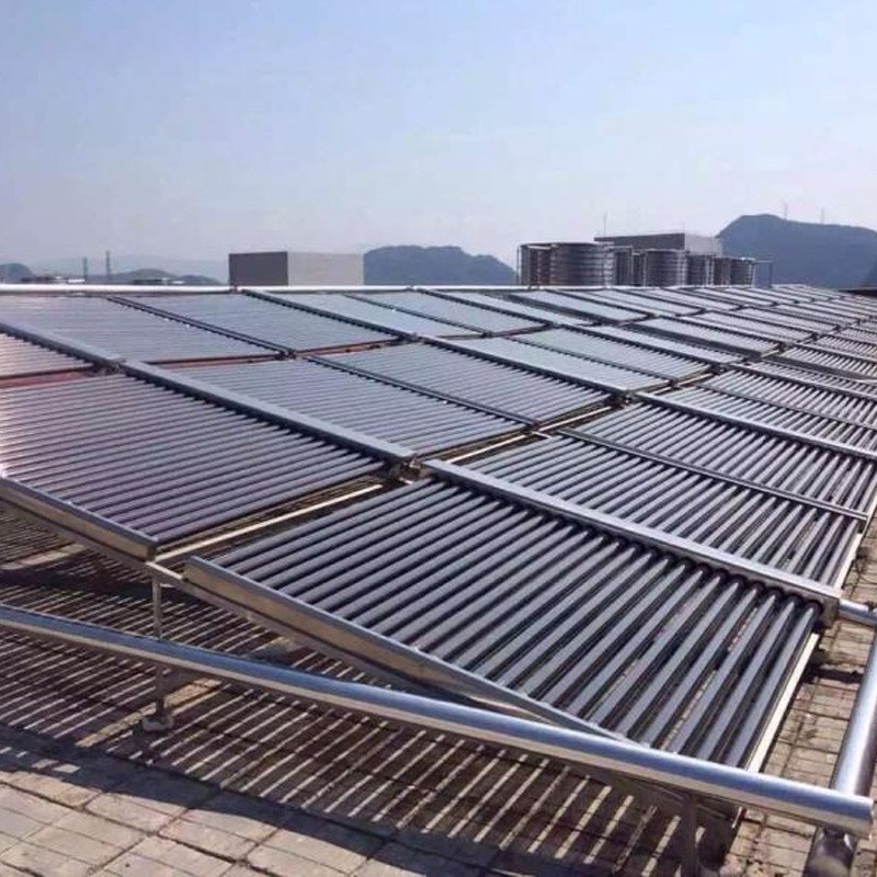 太阳能工程集热器学校酒店太阳能50联管L不锈钢集热器联箱集热器