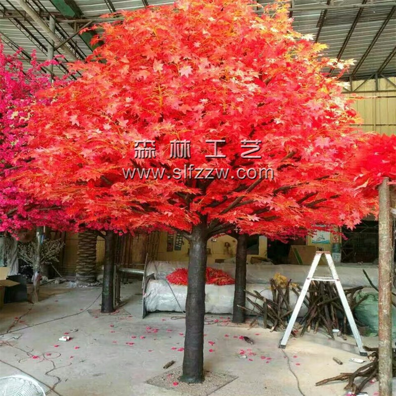 园林景观工程f绿化仿真枫树 仿真塔形枫树绿枫树假树仿真植物盆栽