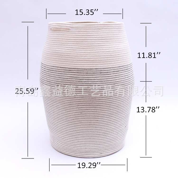 棉线绳收纳筐 全外贸出口商超筐脏衣篮大小号洗衣篓拼色可折叠