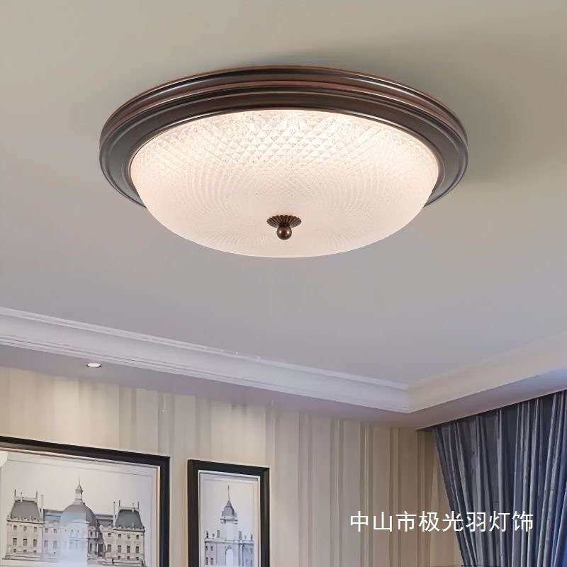 美式卧室灯复古高端主卧房间灯具中古高级感简约书房衣帽间吸顶灯