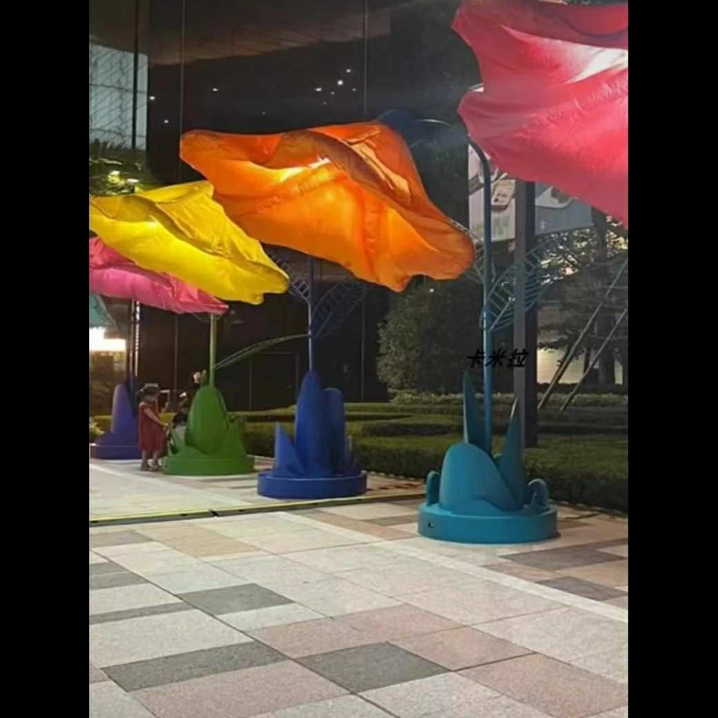 网红声控减压机械感应花朵灯人体自动开合花喇叭牵牛玫瑰花气模户
