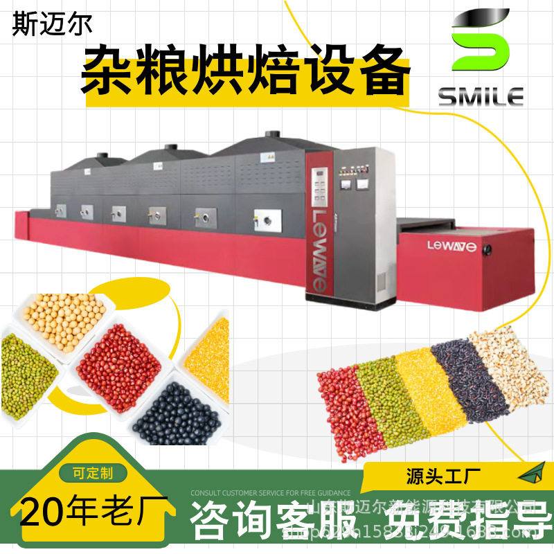 斯迈尔隧道式微波熟化脱水一体机