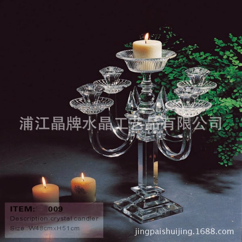 五头水晶蜡烛台婚庆婚礼道具烛D台浪漫烛光晚餐摆件装饰摆件