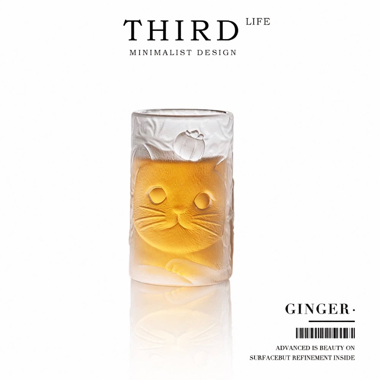 Life's·Ginger·猫咪琉璃杯杯具玻璃杯家用创意可爱牛奶杯 |鹤梦