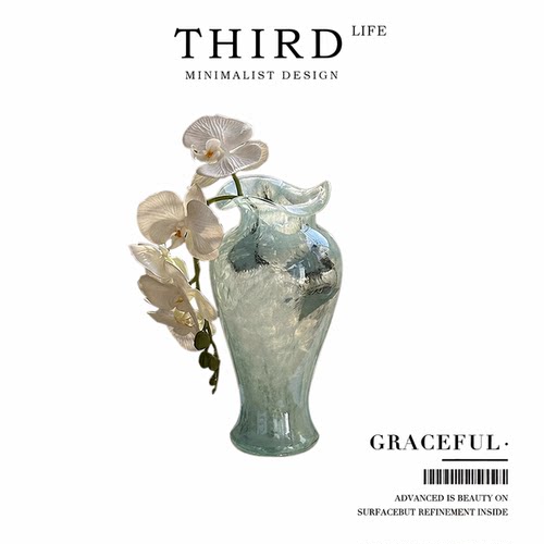 Life's·Graceful·复古花边插花器瓶花瓶透明玻璃摆件客厅 |婉约