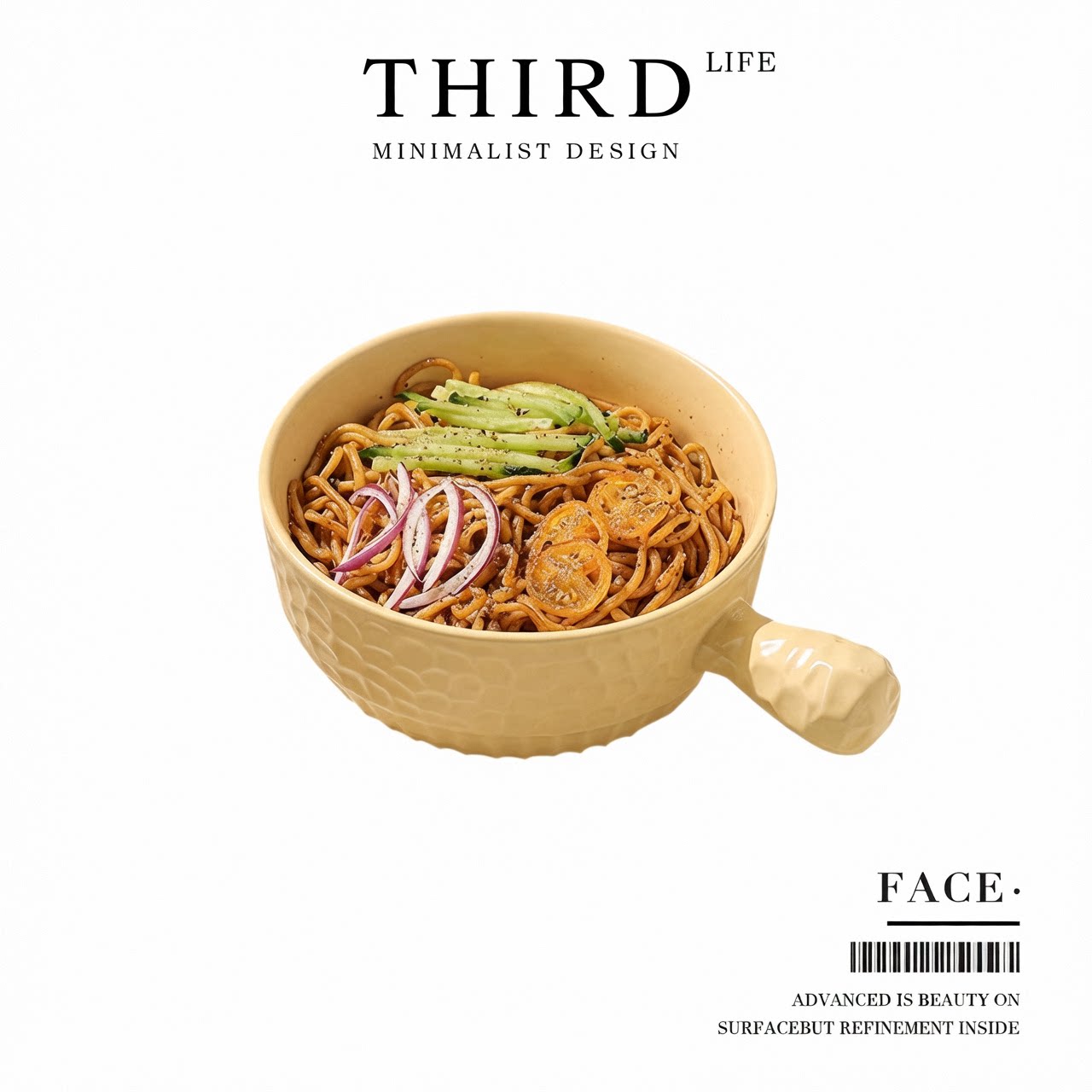 Life's·Face·北欧创意沙拉碗拌饭拌面碗餐具手柄碗单柄碗|有颜
