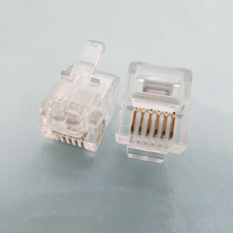 RJ11非屏蔽6P6C加长q型电话语话筒RJ09水晶头ADSL固话座机线水晶