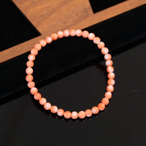 海红宝 天然珊瑚 多样性 MOMO珊瑚圆珠手串 约4.5mm
