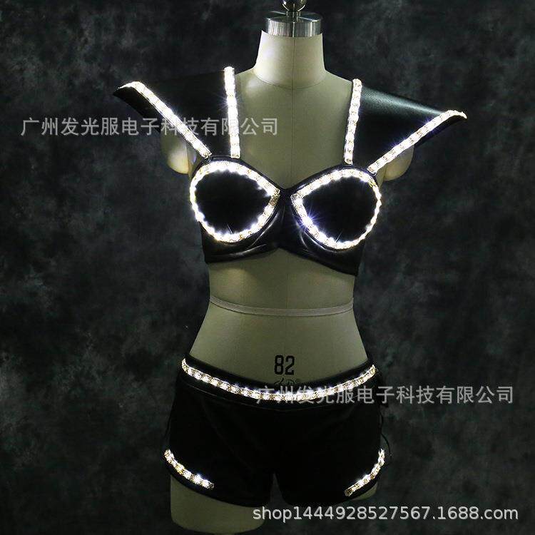 LED爆闪发光坎肩腰带BAR女装GOGO服装酒吧舞台演出DS发光服清