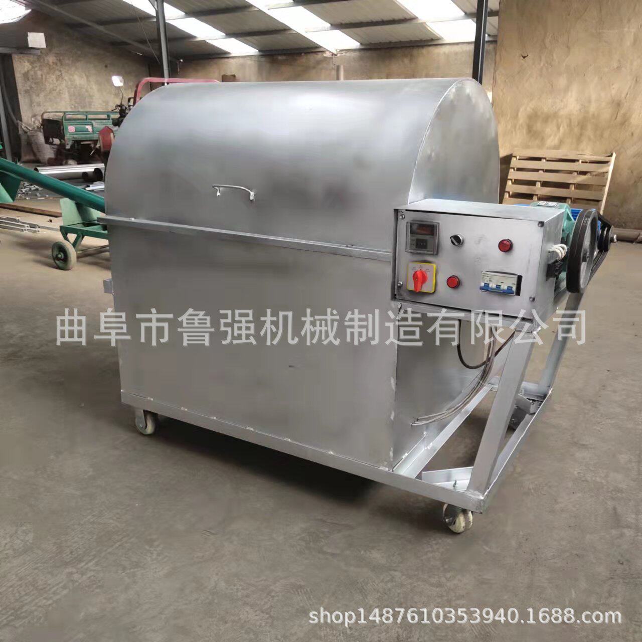 电加热滚筒不锈钢炒货机核桃仁花生翻炒机五香瓜子炒锅批发