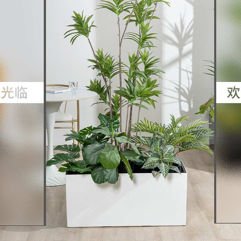 长条形花槽长方形特大花盆带轮子现代简约室内隔断花箱懒人自吸水