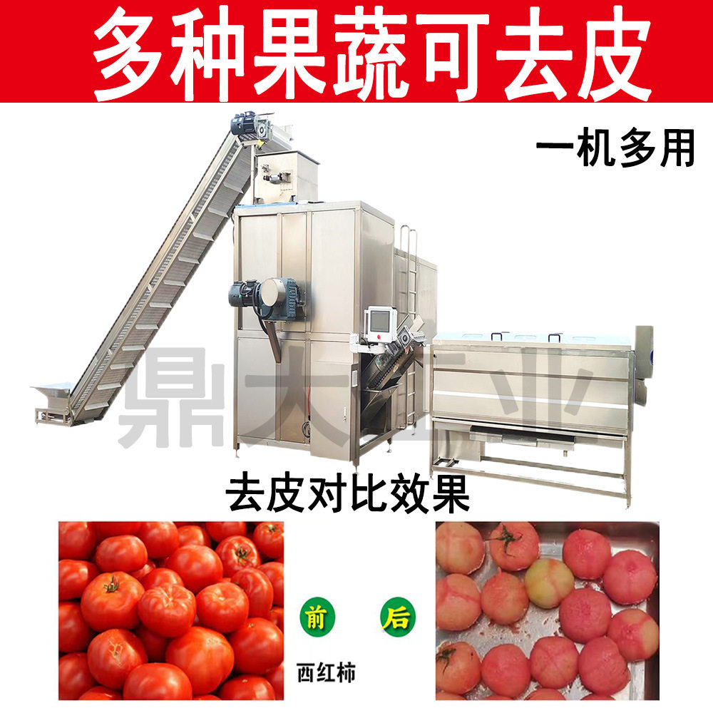 洋柿子毛桃蒸汽去皮机水蜜桃西红柿丁罐头设备根茎类红薯脱皮设备