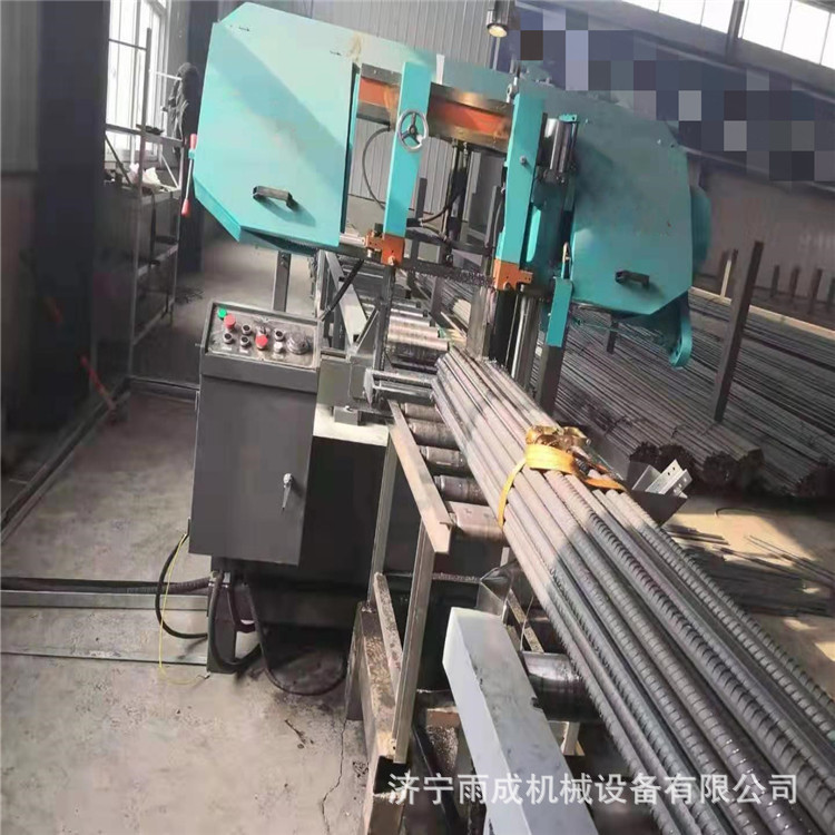 半自动螺纹钢筋锯切机 双立柱工地钢筋带锯床 成捆钢筋切断机
