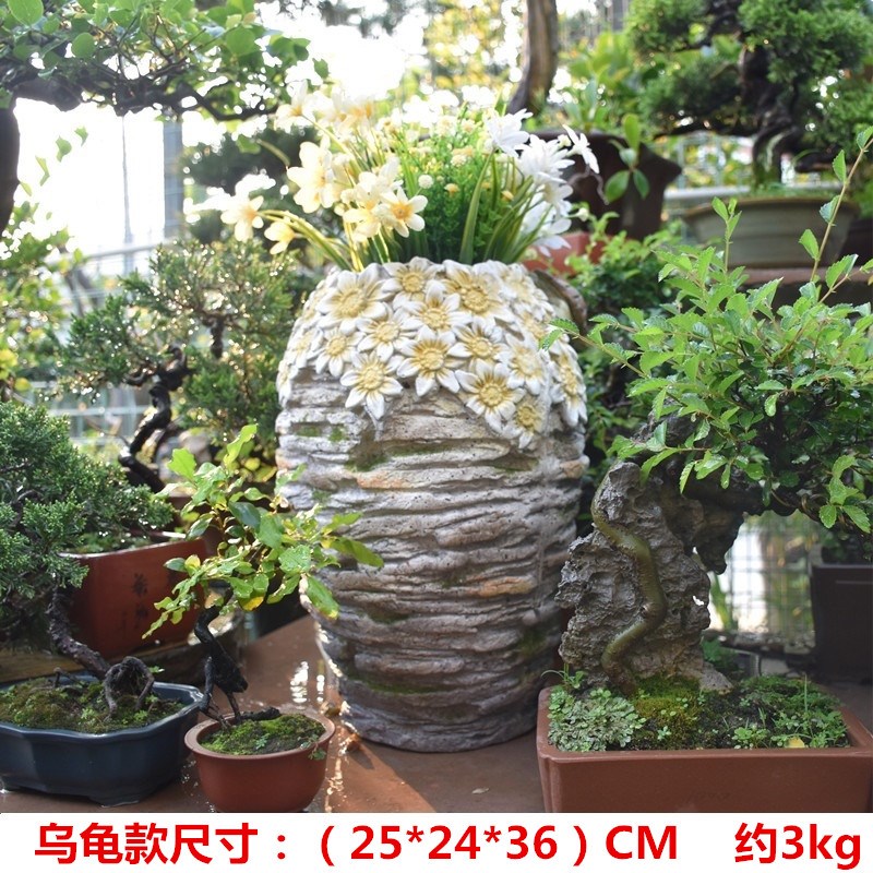 花园别墅户外庭h院草坪造景茶室装饰美式阳台布置多肉花盆园艺摆