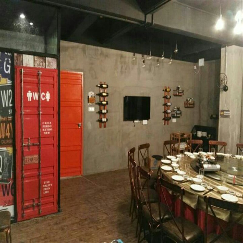 铁艺集装箱门 复古做旧餐厅kvt装饰铁门 美L式创意loft工业风大门