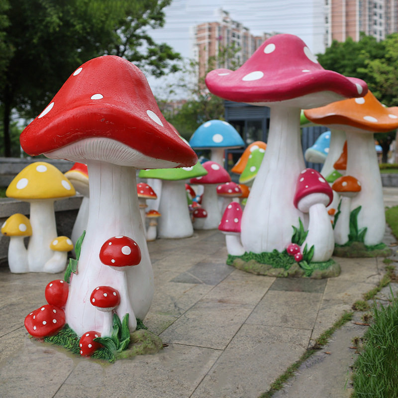 卡通蘑菇雕塑摆件室外园林景观公园花园庭院仿真道具婚庆草坪装饰