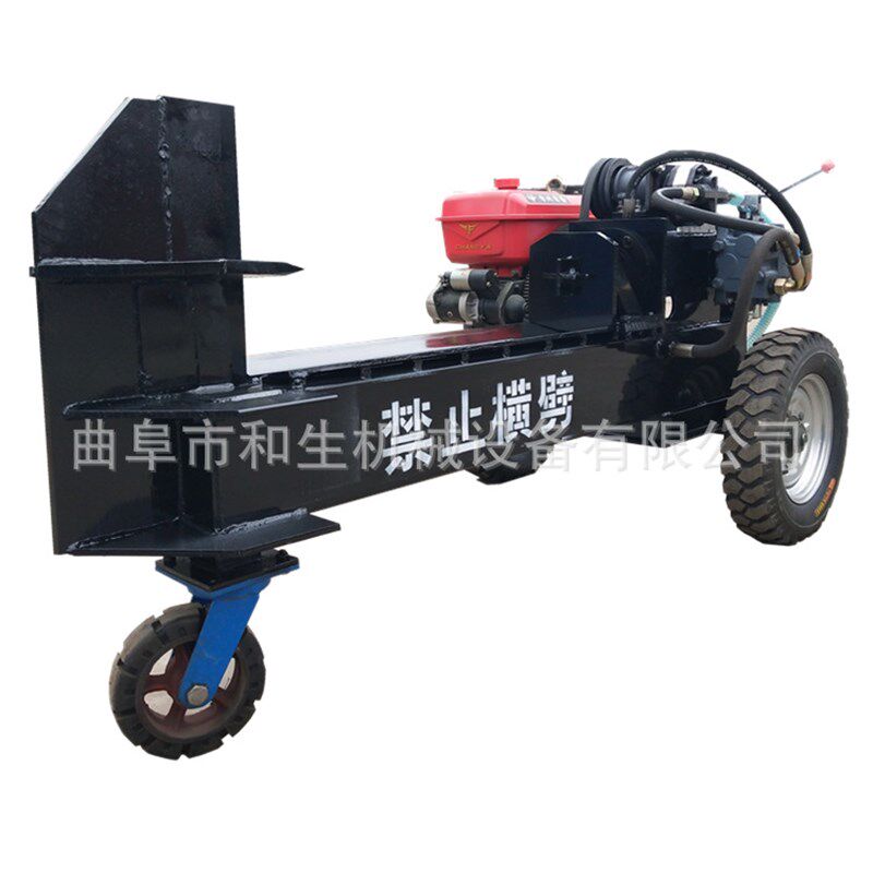 柴油动力25吨液压破柴器5w0公分树墩劈木机移动式多种木柴劈柴机