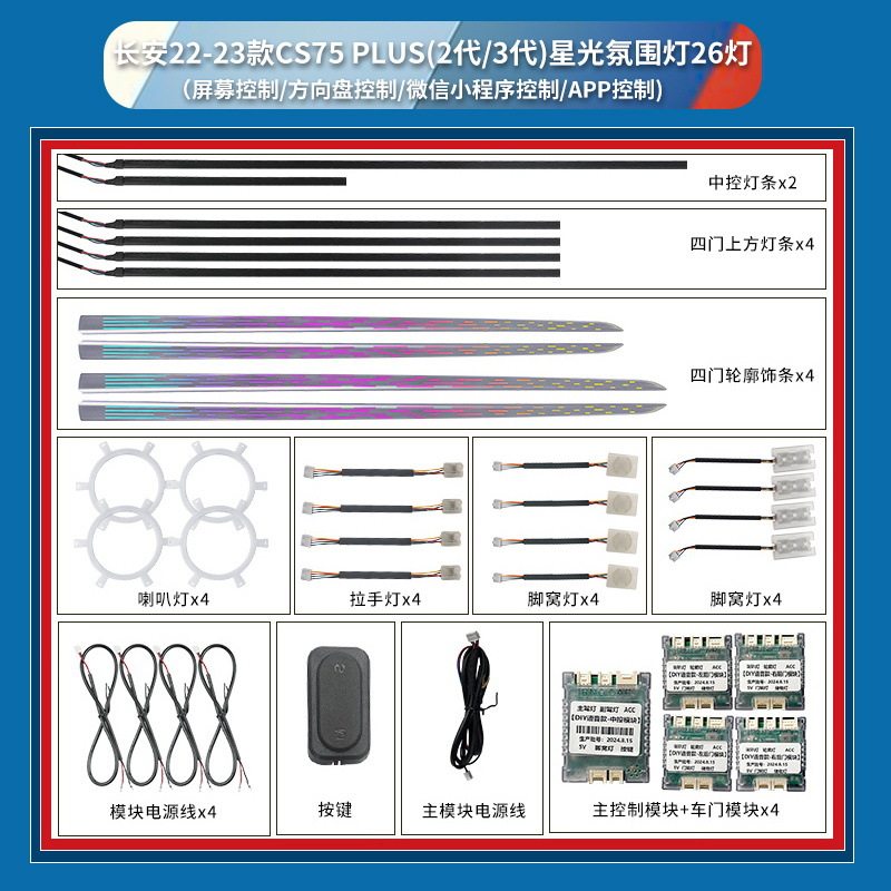 适配长安全系幻彩流光车内氛围灯