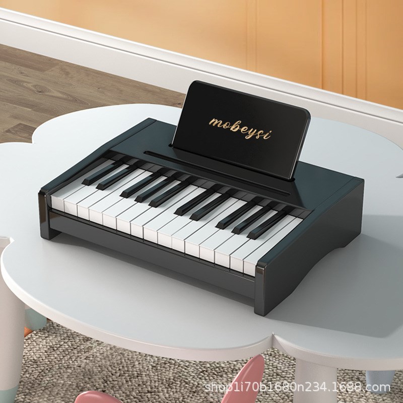 实力工厂木质儿童钢琴电子琴可弹奏初学者小女孩男宝宝玩具37键25