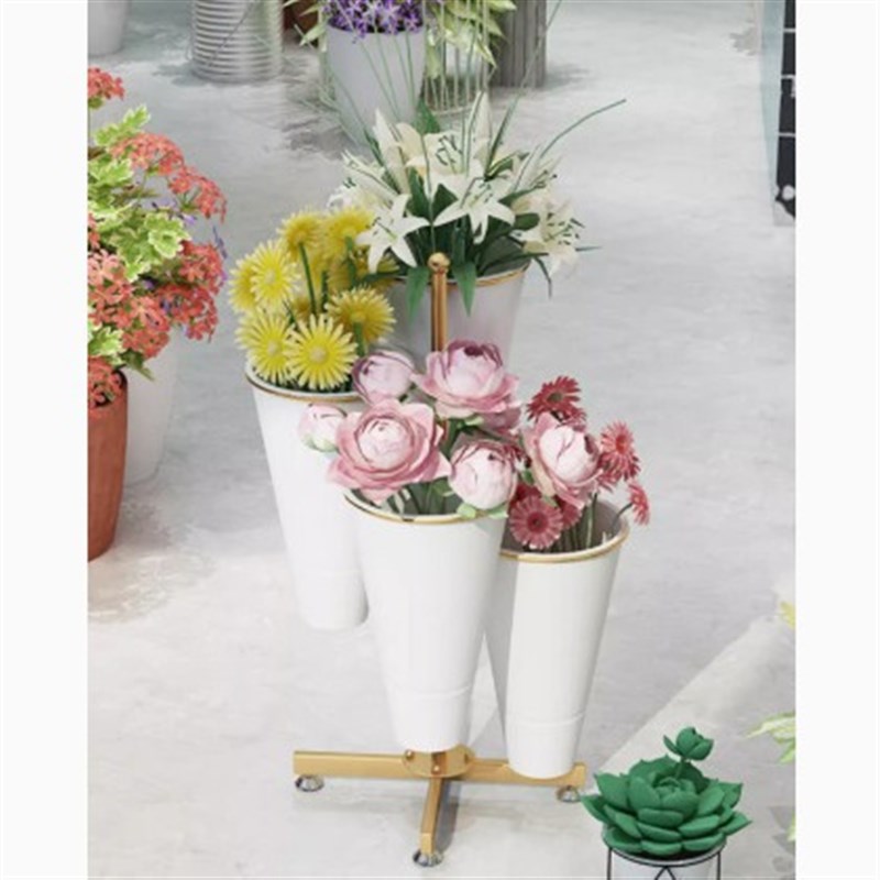 大号花店多层花架 花店货架 铁艺花架 鲜花M货架 花店花桶 展示架
