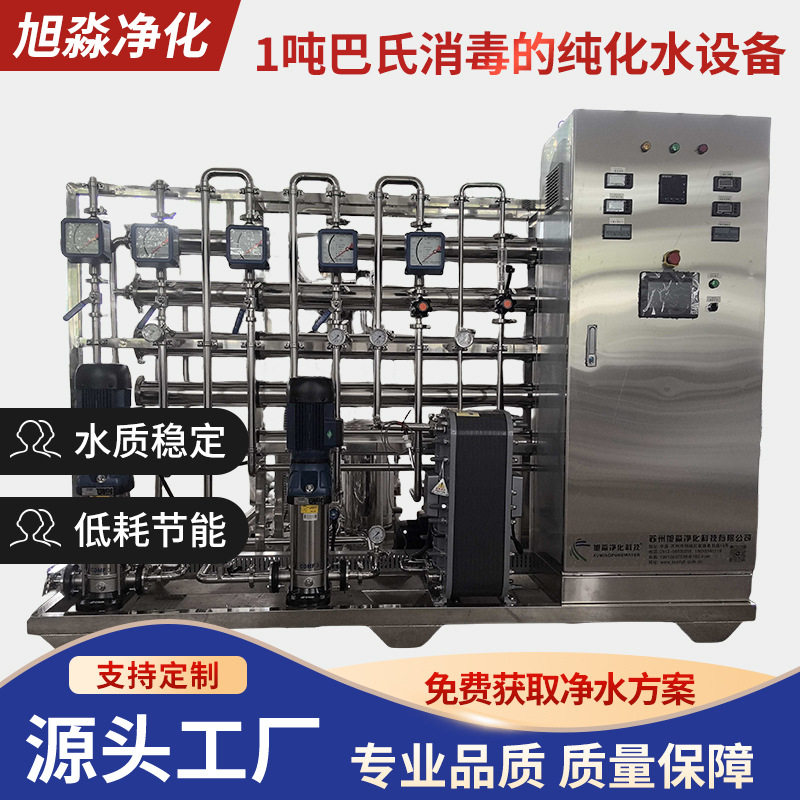 1吨巴氏消毒双级反渗透纯化水机