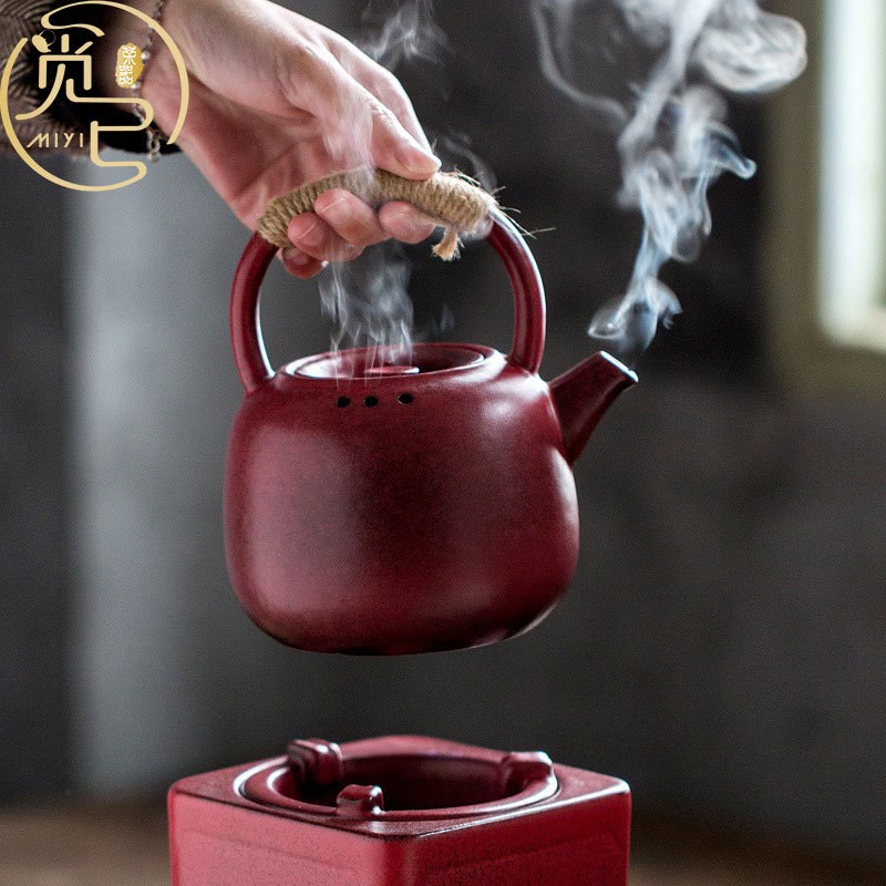 山楂红防爆裂煮茶炉o家用户外可干烧炒茶壶橄榄碳酒精煮茶碳炉
