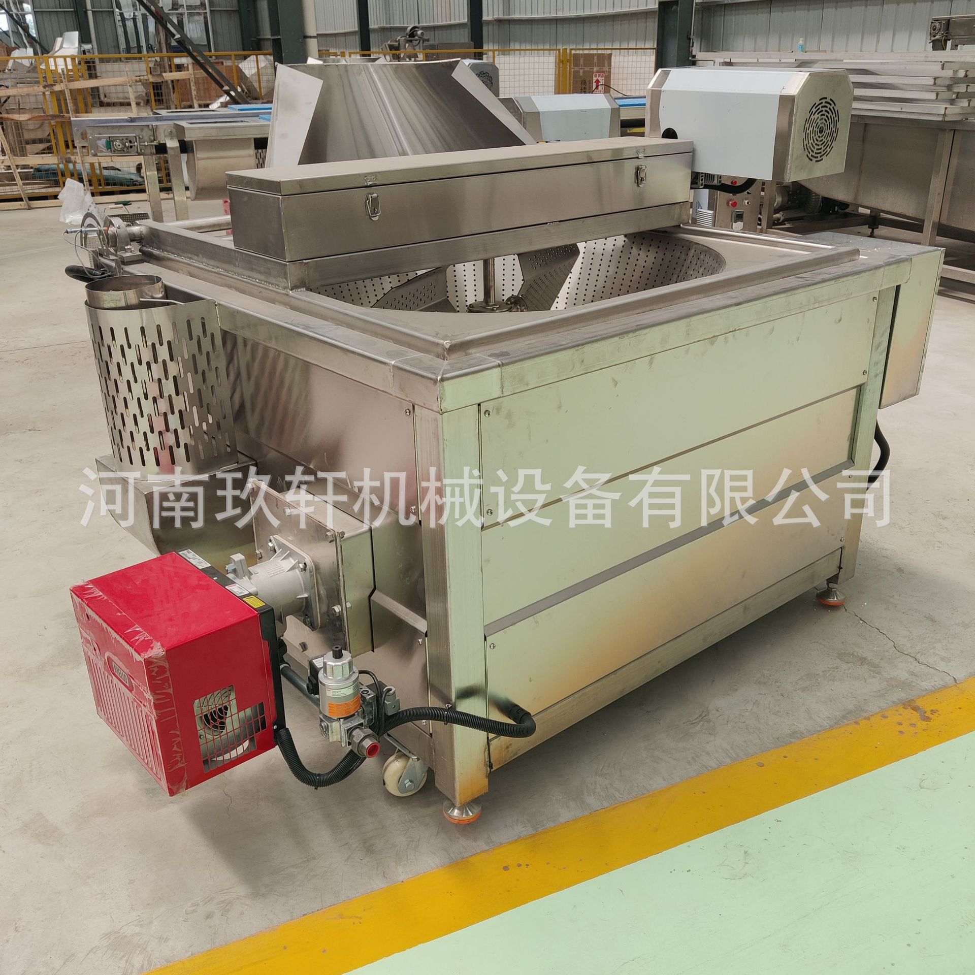 商用蚕豆自动出料电加热油炸机