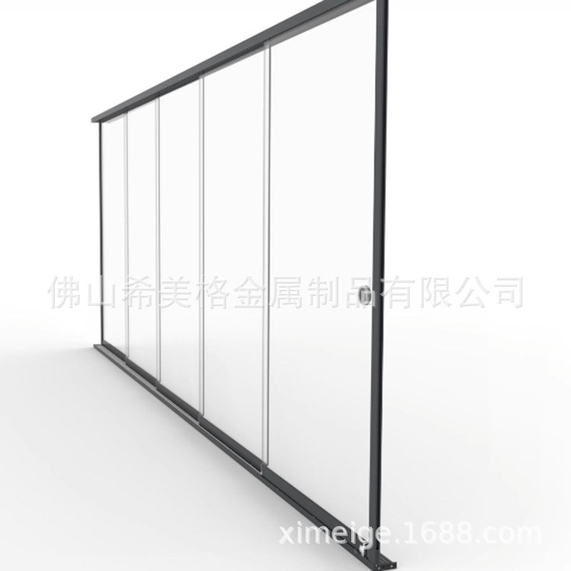 只供出口 铝合金玻璃隔断门 单开落地玻璃门 R室内无框玻璃推拉门