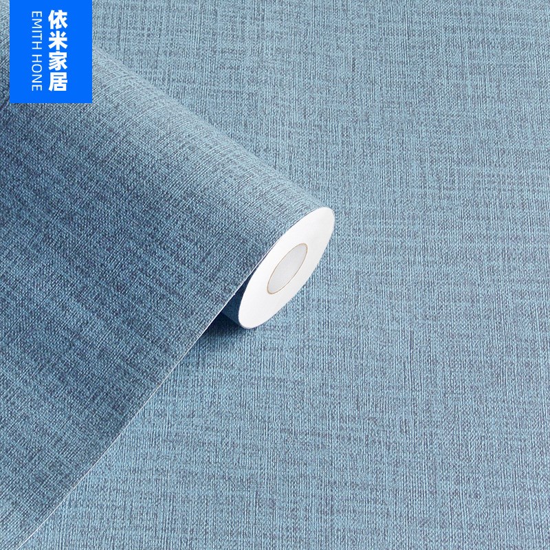 PVC布纹自粘墙纸防水防潮卧室客厅墙I面装饰翻新壁纸墙贴50米