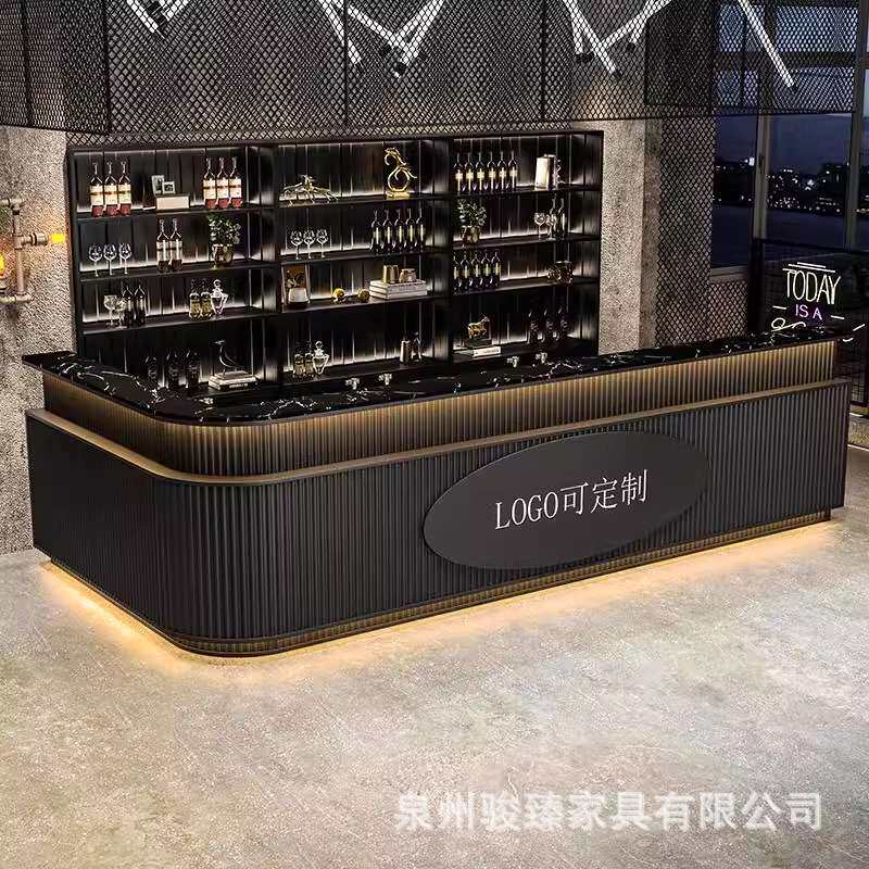 工业风吧台收银台奶茶店酒吧清吧餐饮店铺小型商用铁艺前台接待台