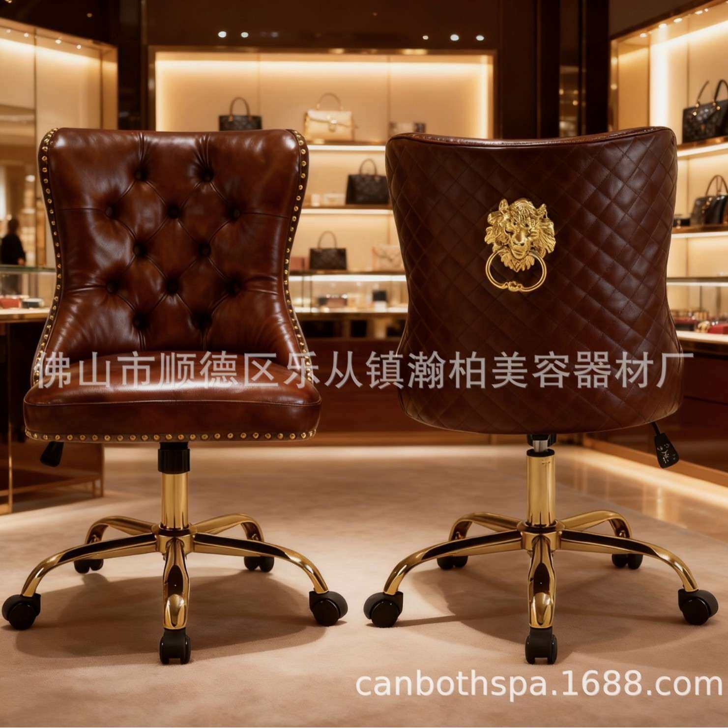 厂家直供瀚柏高级款技师椅小沐足椅休闲椅美甲店椅沙龙店滑轮椅