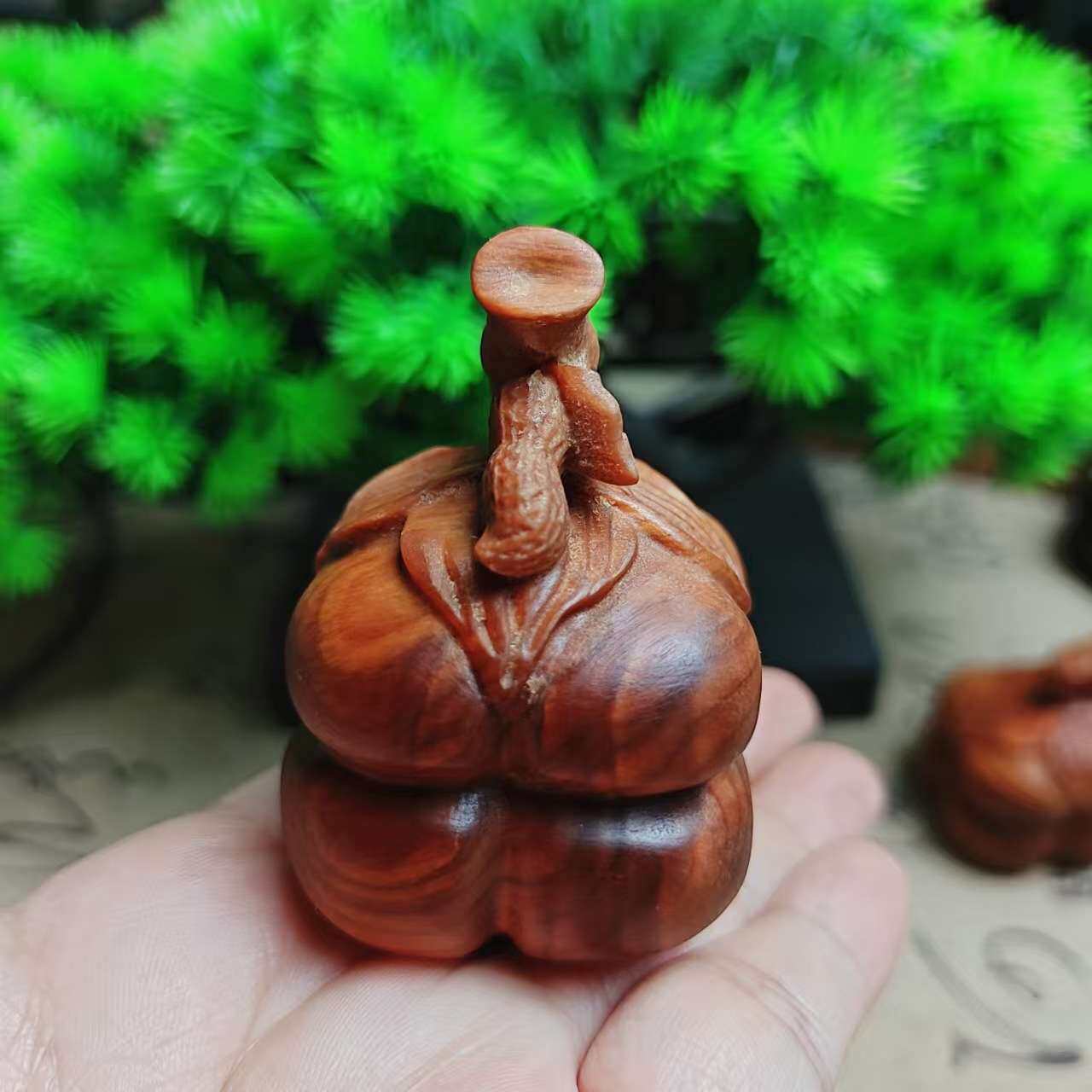 天然崖柏木雕好柿花生手把件创意柿子家居客厅装饰品挂件桌面摆件