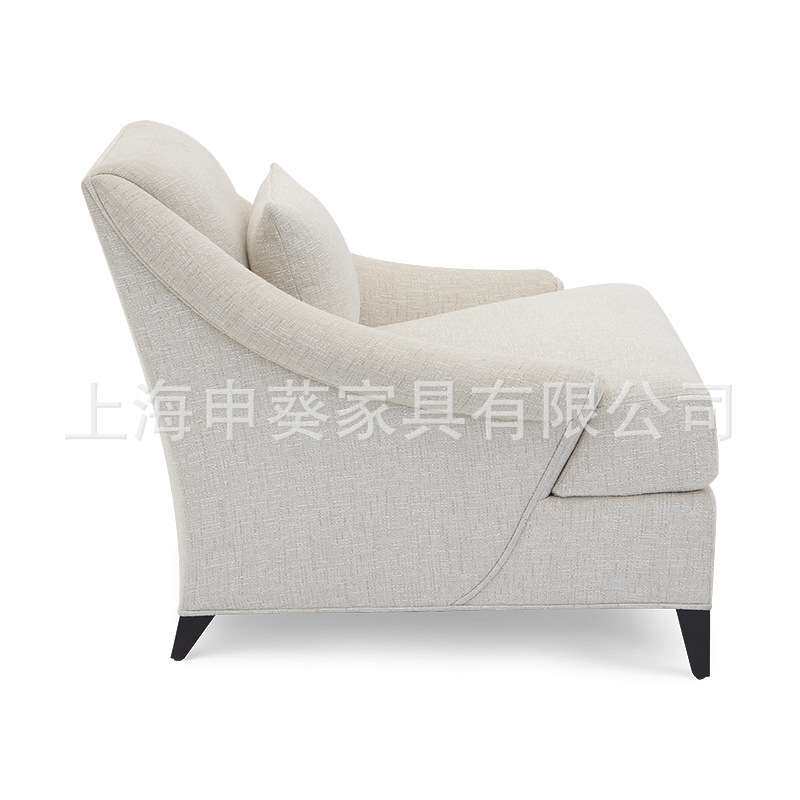 美式乡村现代简约休闲沙发椅经典轻奢单人会客沙发客厅别墅样板房