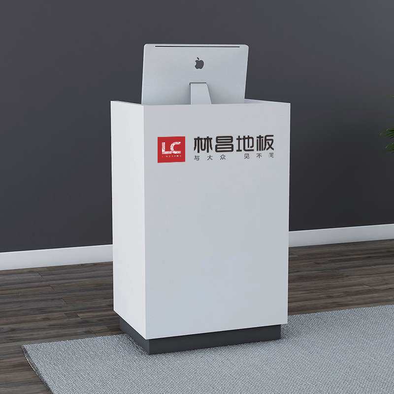 白色烤漆小型吧台4S店接待台售楼处迎宾台服装店收银柜台简约现代