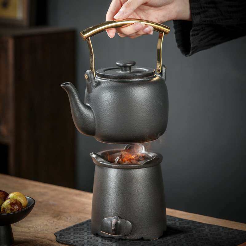 烧碳炉养生陶瓷干烧壶火炉风炉温茶炉煮茶器户外野酒精烧水壶家用