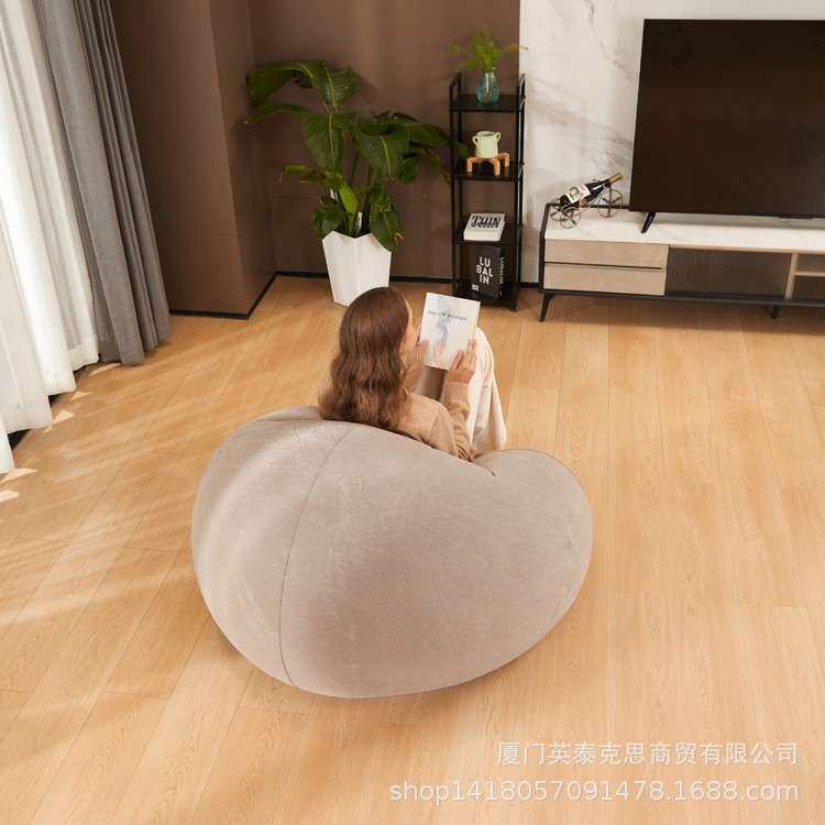 INTEX68579 灰色充气沙发家用懒人植绒沙发单人躺椅PVC