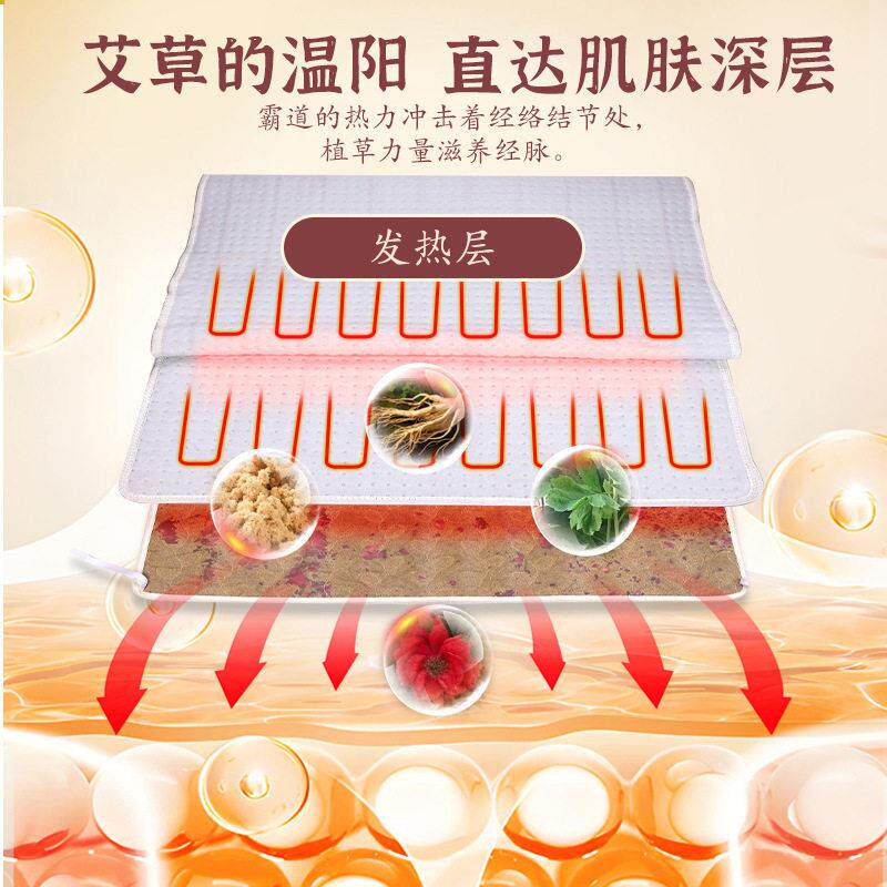 新艾款电加艾热灸毯绒床垫艾草热RYO敷定时调控温可节秋冬保暖加