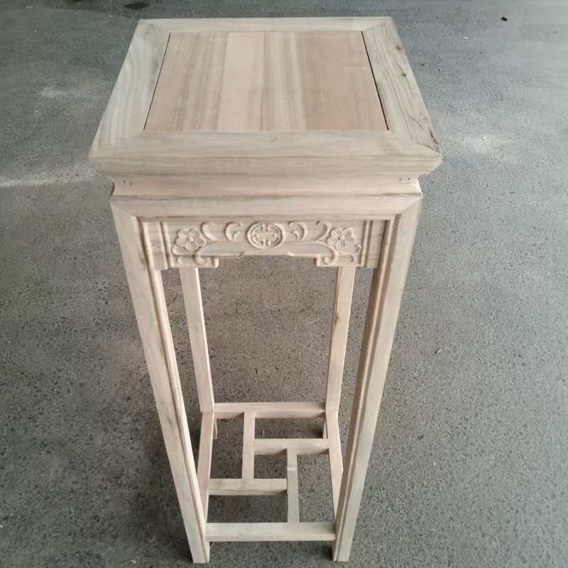 古典中式家具白胚花架实木客厅室内落地式花几白茬盆景植物摆放架