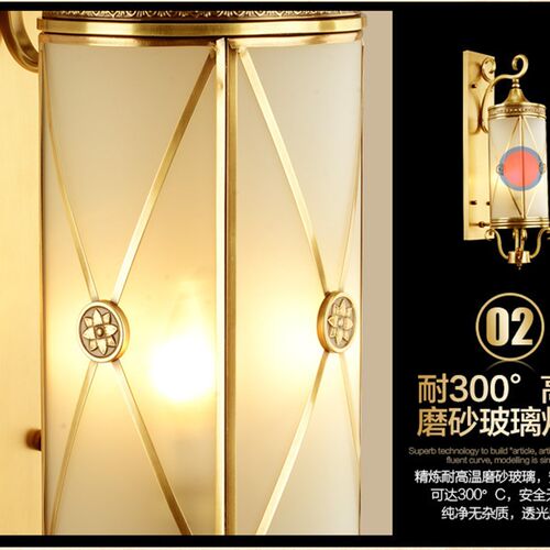欧式壁灯美式酒店全铜户外门柱墙壁灯客厅楼道壁灯复古简约灯具